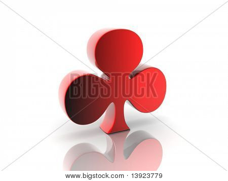 Digital illustration of  claver sign in white background	