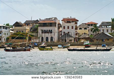 View Of Lamu Town On Lamu Island In Kenya.