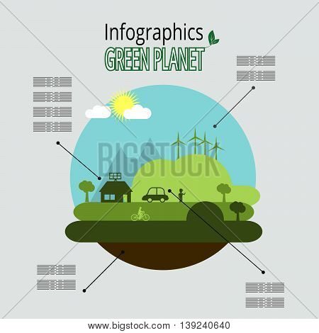 Vector Illustration Of A Green Planet
