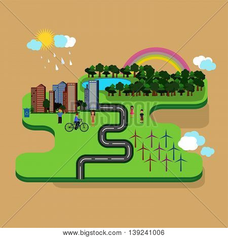 Vector Illustration Of A Green Planet