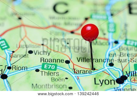 Tarare pinned on a map of France