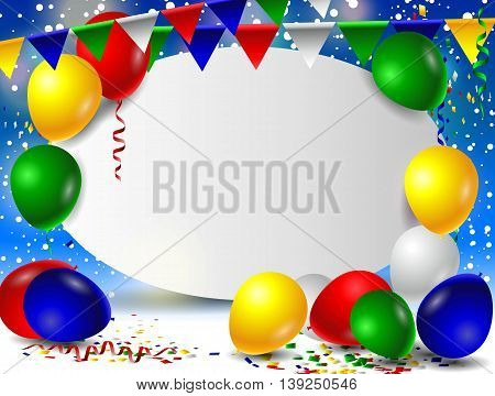 Birthday card with colorful balloons for you design