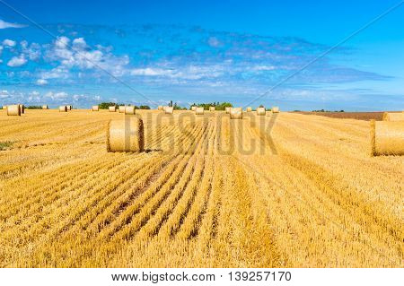 Stacks Of Straw - Bales Of Hay, Rolled Into Stacks