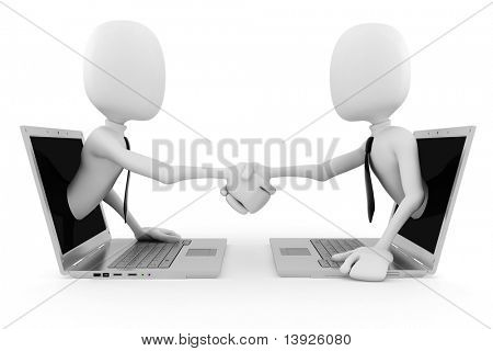 два человека обмениваются документами через прозрачный экран