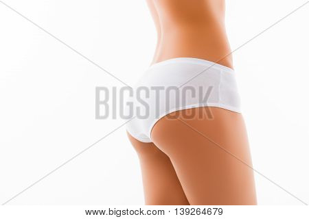 Close Up Photo Of Shapely Woman's Back In White Panties