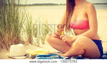 Woman With Sun Oil.