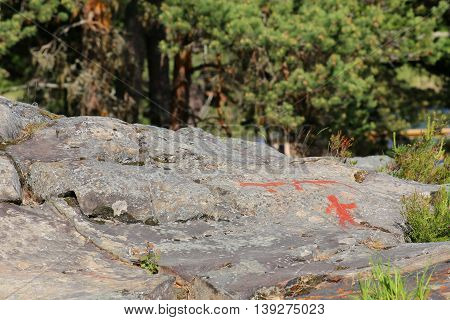 Ancient Rock Paintings In Naesaaker Ins Sweden