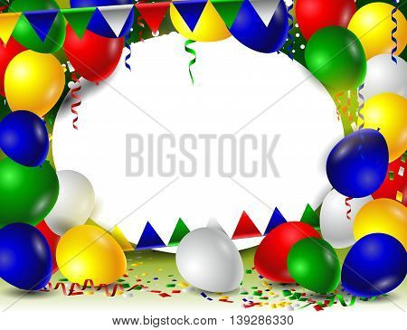 Birthday card with colorful balloons for you design