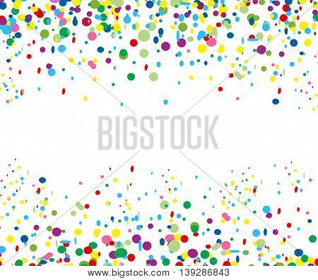 colorful confetti on white background for you design