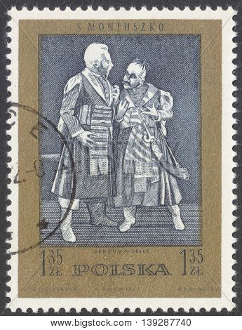 MOSCOW RUSSIA - CIRCA FEBRUARY 2016: a post stamp printed in POLAND shows scene from 