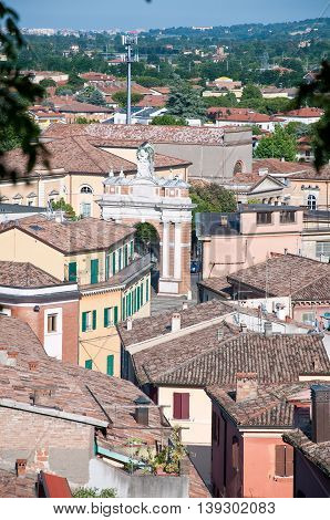 beautiful view from above the city of Romagna santarcangelo