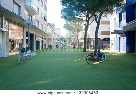 7 june 2016-riccione-italy- Avenue ceccarini located in Riccione on the Adriatic coast