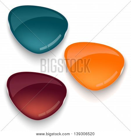Set of colored glass buttons for web interface. Web elements. Web site. Vector illustration.