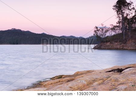 Lake Wivenhoe in Queensland during the day. Apart of Wivenhoe Dam.