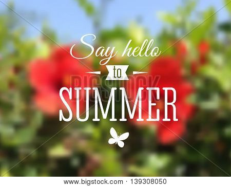 Summer background with sea sunset. Vector illustration.