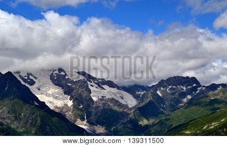 Dombay, the border of the Republic of Karachay-Cherkessia and Abkhazia. Photo taken on:  July 26 Friday, 2013