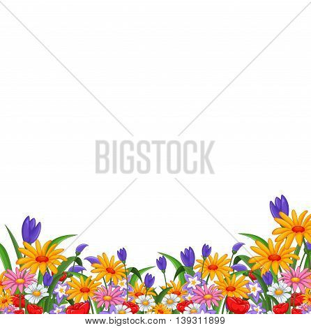 beauty colorful flowers garden for you design
