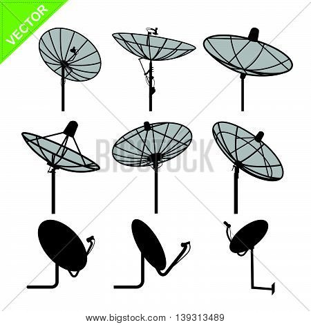 Satellite dish vector on white color background