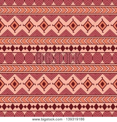 Tribal seamless vector pattern. Ethnic abstract geometric background. Reapiting ornament in ethno style for wallpaper wrapping paper scrapbooking or textile design.