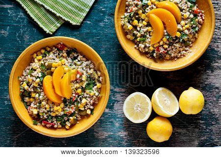 Plates Of Bulgur And Vegetables Salad