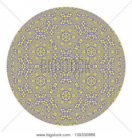 Ornamental Round Pattern Isolated on White Background