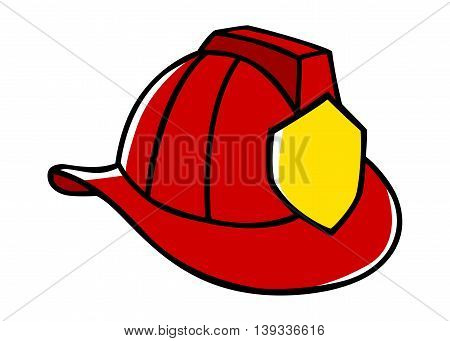 Doodle illustration of a firefighter helmet isolated on white