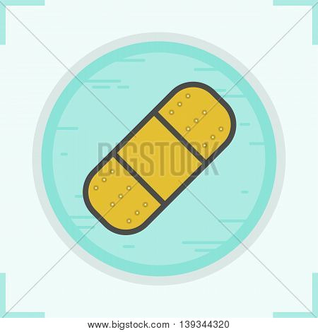 Bandaid color icon. Adhesive bandage. Plaster vector isolated illustration
