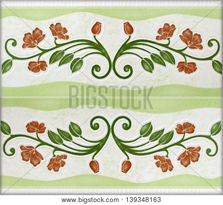 The Patterned marble floor on background texture