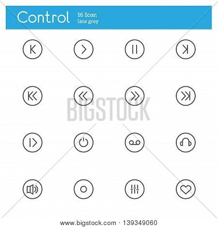 control line icons music line icons set