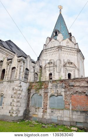 Abandoned building of Feodorovsky gorodok in Tsarskoe Selo suburb of St.Petersburg Russia.