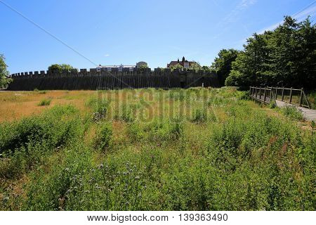 View On The Outside Of The Castle In Trelleborg, Sweden