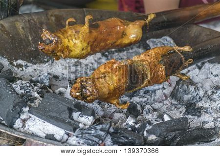 Cuy Roasted At Azuay Province, Ecuador