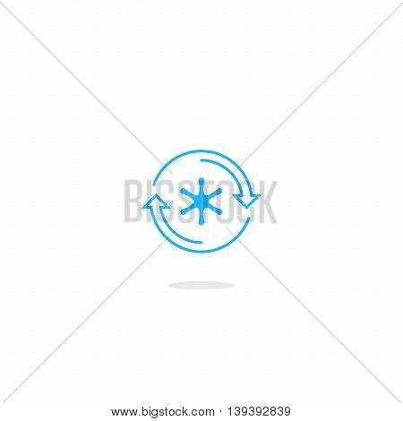 Cooling systems logo, air conditioning service icons, climate control concept