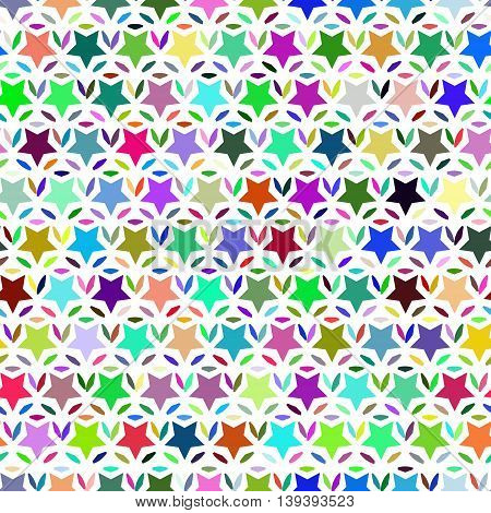 Abstract seamless pattern of colorful stars.Veсток illustration.