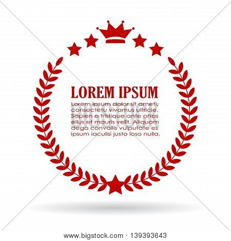 Laurel text border isolated on white background