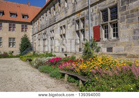 Bench In The Garden Of Monastery Frenswegen In Nordhorn