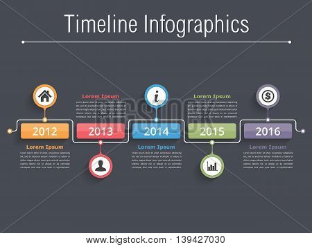 Timeline infographics design template, workflow or process diagram, flowchart, vector eps10 illustration