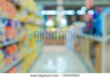 Blur Of Store For Shopping At Supermarket