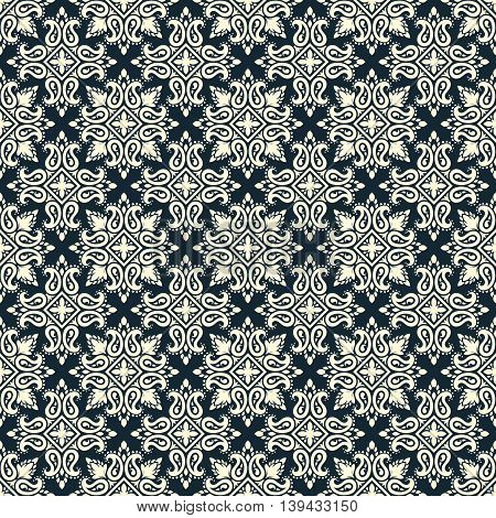 Seamless pattern based on traditional Asian elements Paisley. Boho vintage style vector background. Best motive for print on fabric or papper.