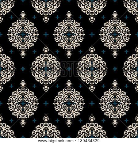 Seamless pattern based on traditional Asian elements Paisley. Boho vintage style vector background. Best motive for print on fabric or papper.