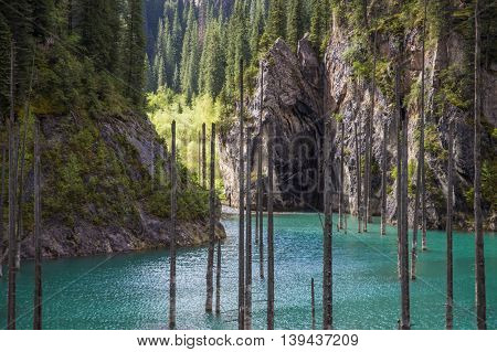 kolsay Lake in Tien Shan mountain system Kazakhstan