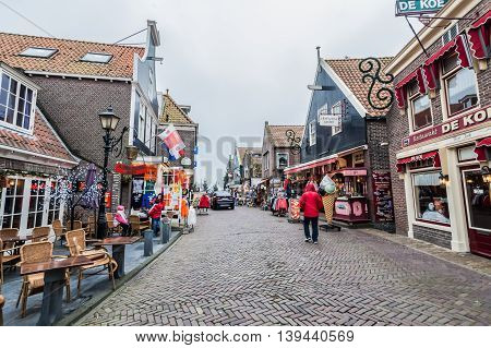 Amsterdam Holland, 4 December 2014 : Volendam is a town in North Holland in the Netherlands, in the municipality of Edam-Volendam. The town has about 22,000 inhabitants.This old fishing village is famous for its splendid harbour, fishing trade, authentic 