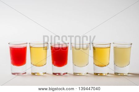 Glasses with alcoholic drink 