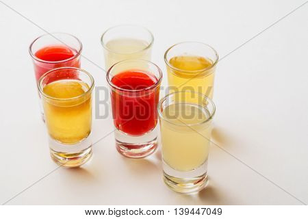 Glasses with alcoholic drink 