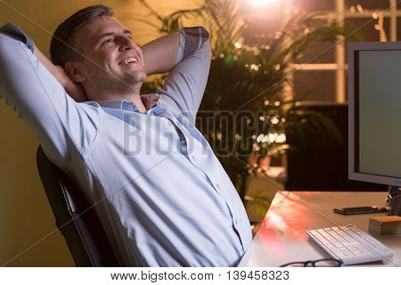 Happy About The Results Of His Work