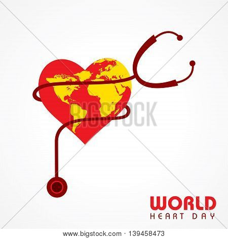 Creative World Heart Day Greeting stock vector