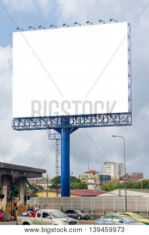 Blank Billboard For Advertisement  In Toll Collecting On The Expressway