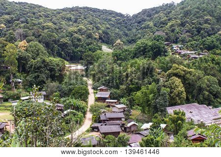Karen village at mountains, Ban Pha Mon in Doi Inthanon Chiangmai