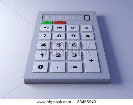 A 3d rendered illustration of a calculator.