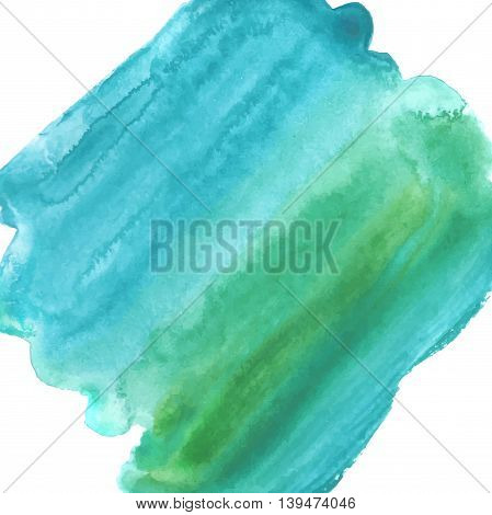 Violet blue watercolor hand drawn paper texture isolated round stain on white background. Wet brush painted smudges abstract vector illustration. Water drop design element for banner print